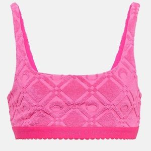 MARINE SERRE Pink Jacquard Sports Bra